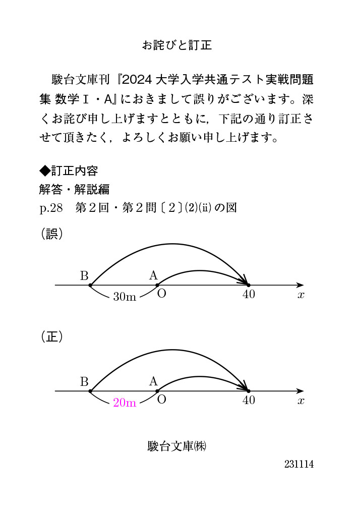 2024-大学入学共通テスト実戦問題集 数学Ⅰ・A | 駿台文庫
